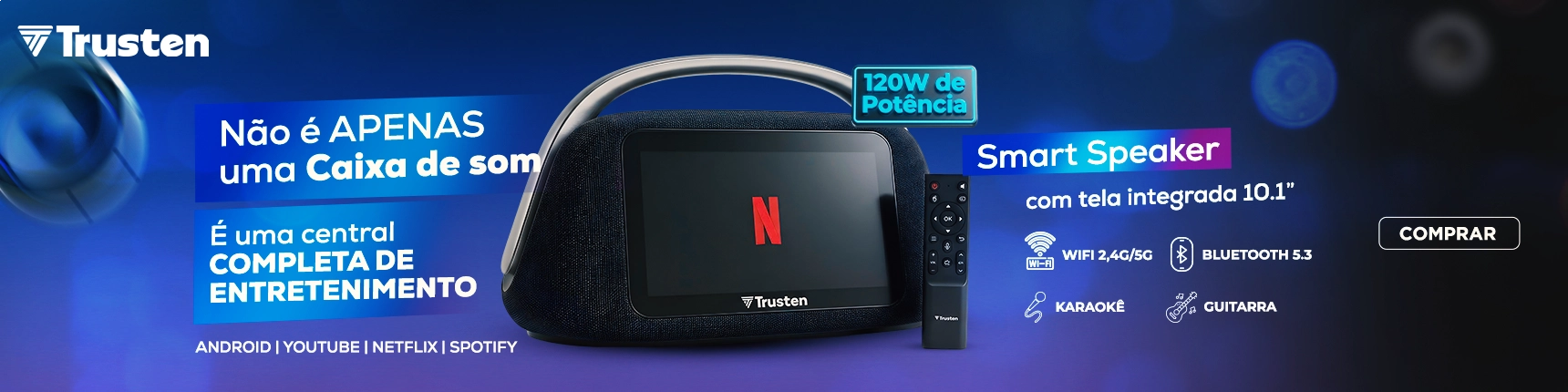 Banner Home - Trusten - Caixa de Som