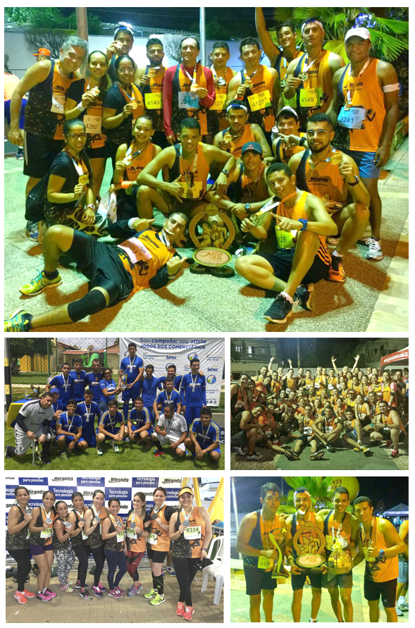 fotos dos colaboradores com medalhas de corrida