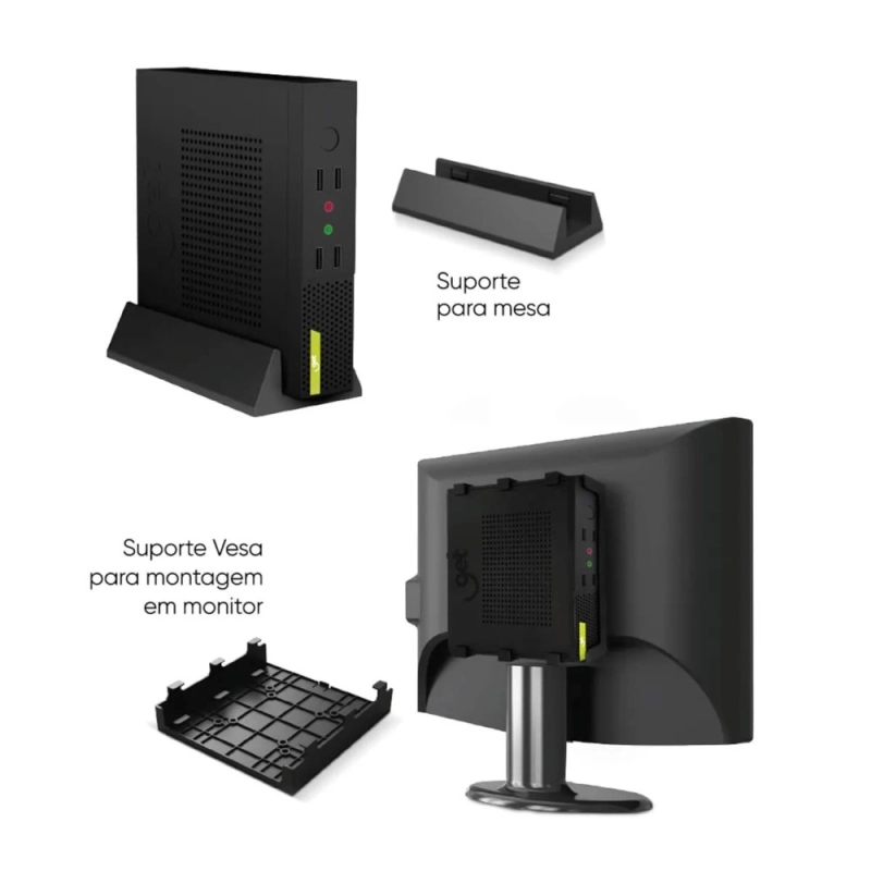 Mini PC Dot, Core i5-8300H, Memória 8GB, SSD 240GB, Wi-Fi, Linux, GET